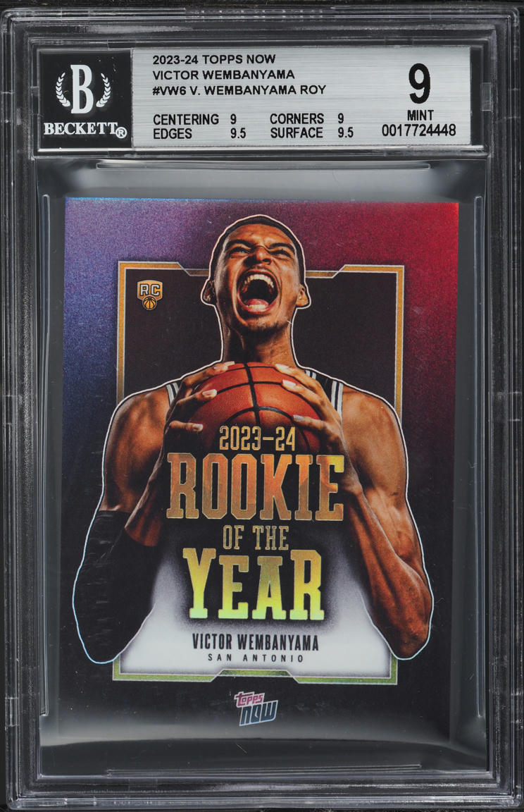 2023 Topps Now Rookie Of The Year Victor Wembanyama ROOKIE #VW6 BGS 9 MINT