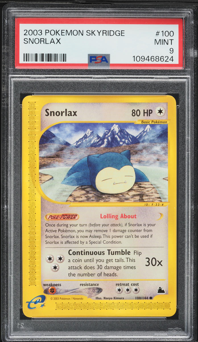 2003 Pokemon Skyridge Snorlax #100 PSA 9 MINT