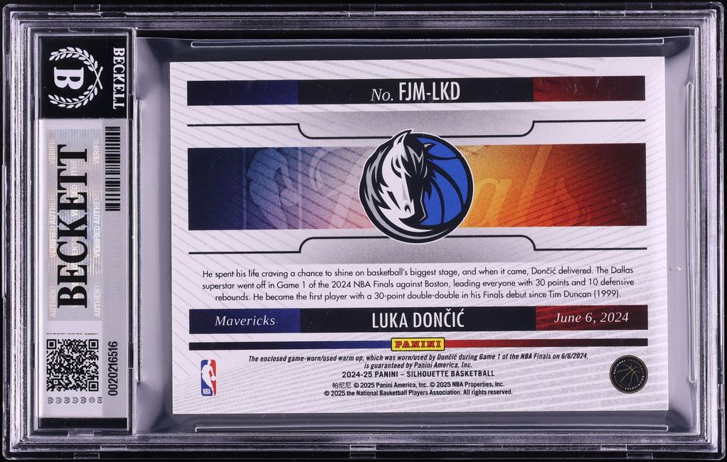 2024 Panini Silhouette NBA Finals Jumbo Holo Gold Luka Doncic NIKE PATCH 1/1 #FJM-LKD BGS 8