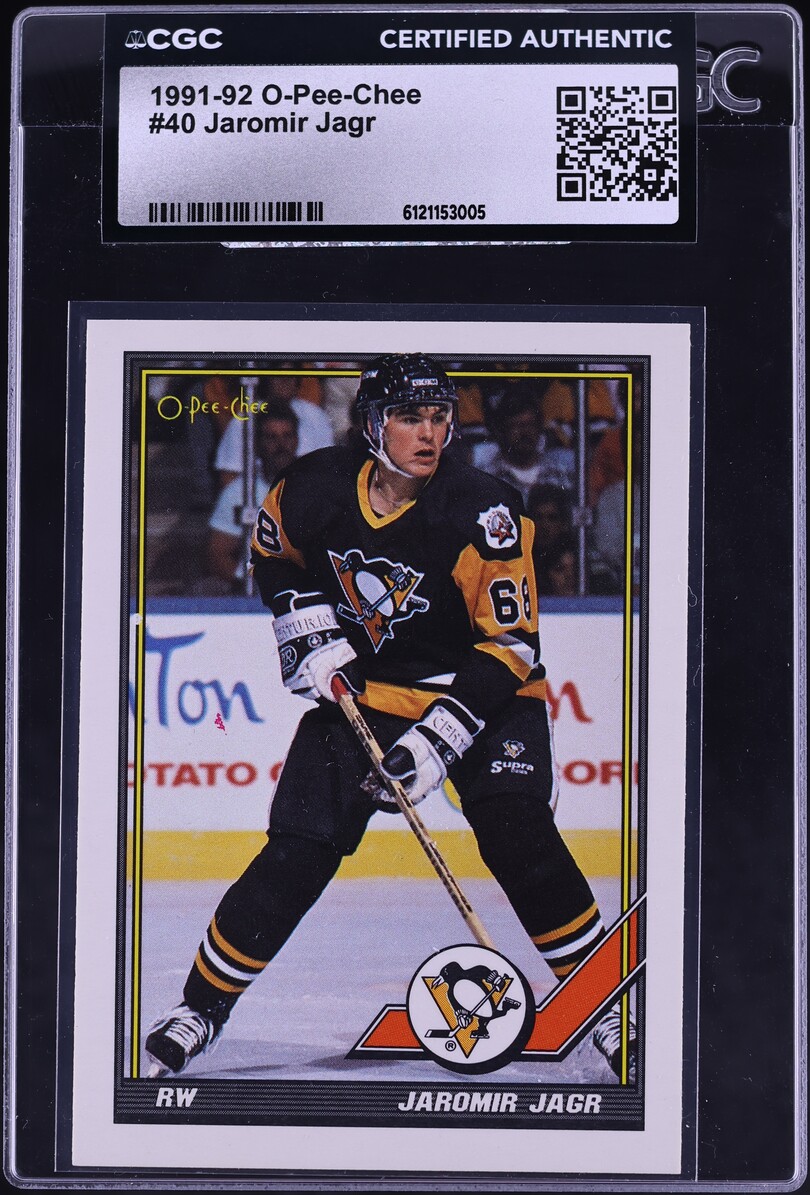 1991 O-Pee-Chee Hockey Jaromir Jagr ROOKIE #40 CGC AUTH