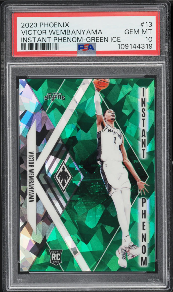 2023 Panini Phoenix Instant Phenom Green Ice Victor Wembanyama RC