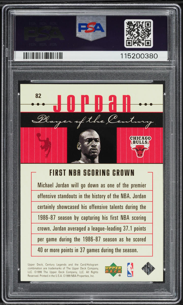 1999 Upper Deck Century Legends Michael Jordan #82 PSA 8 NM-MT