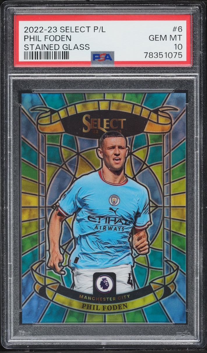 2022 Select Premier League Stained Glass Phil Foden #6 PSA 10 GEM MINT