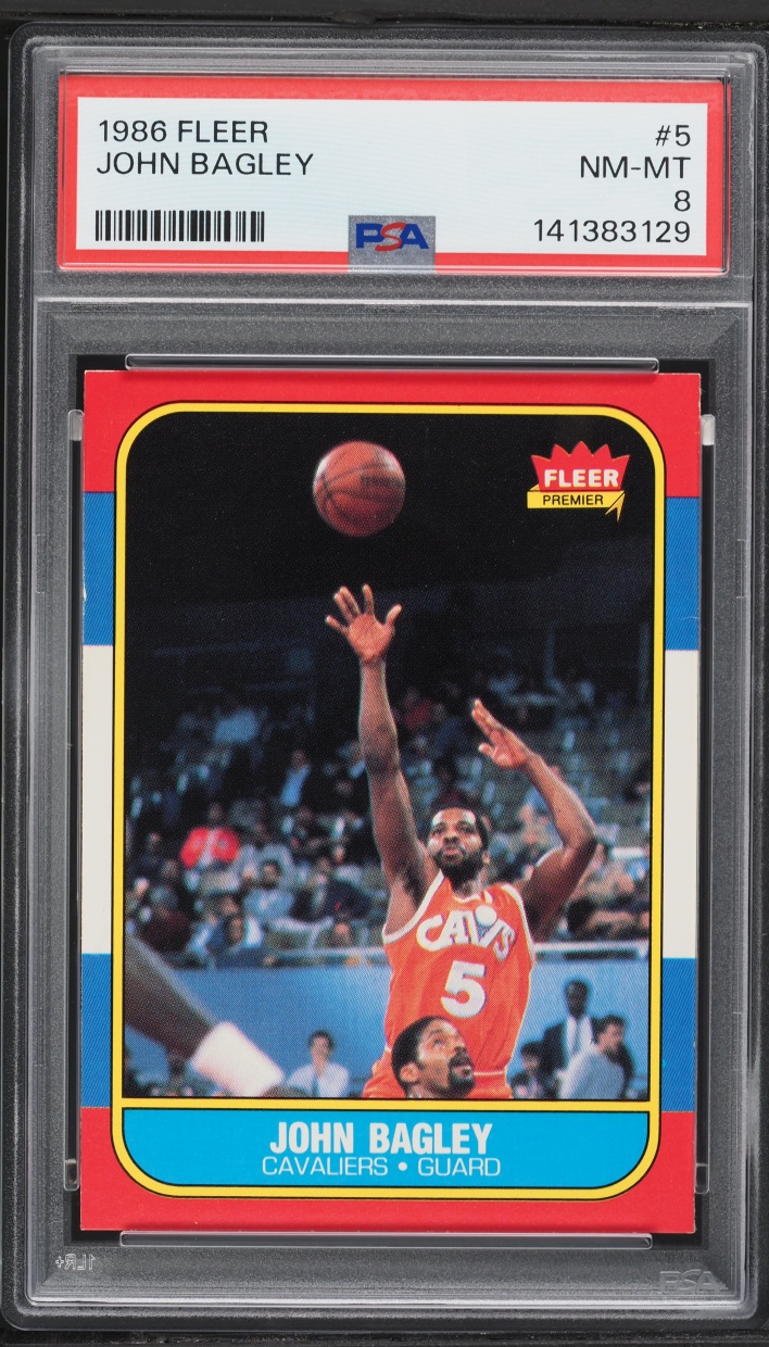1986 Fleer Basketball John Bagley #5 PSA 8 NM-MT