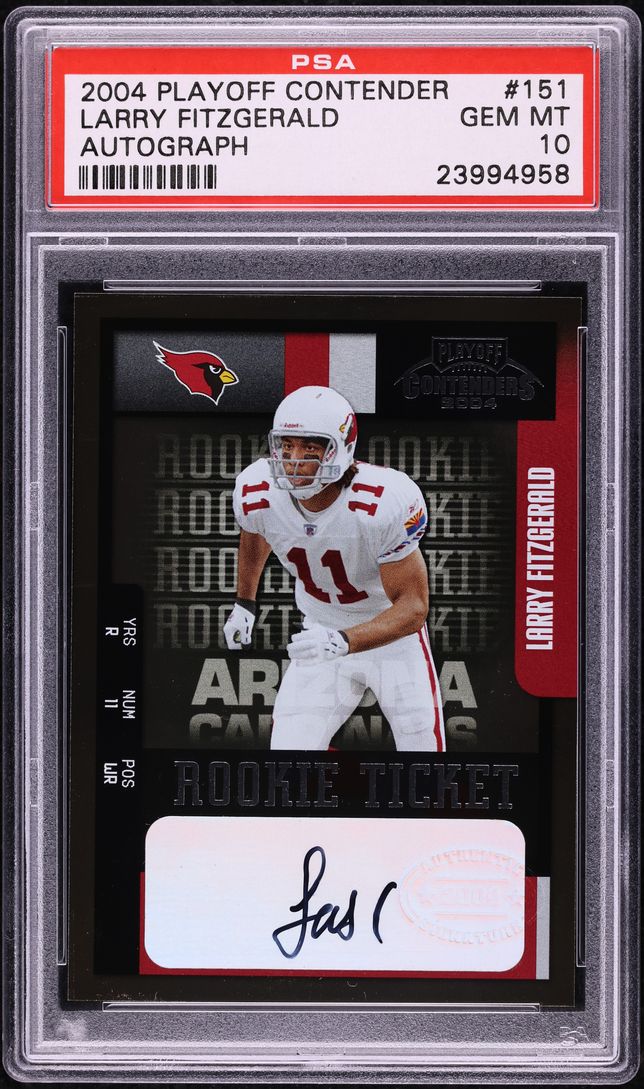 2004 Playoff Contenders Larry Fitzgerald ROOKIE AUTO #151 PSA 10 GEM MINT