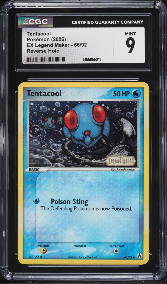 2006 Pokemon EX Legend Maker Reverse Holo Tentacool #66 CGC 9 MINT