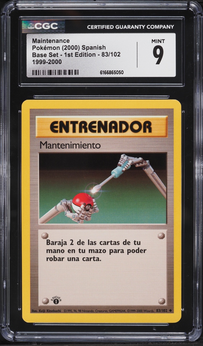 2000 Pokemon Spanish Base Set 1st Edition Maintenance #83 CGC 9 MINT