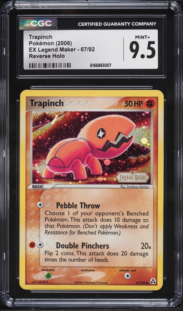 2006 Pokemon EX Legend Maker Reverse Holo Trapinch #67 CGC 9.5 MINT+
