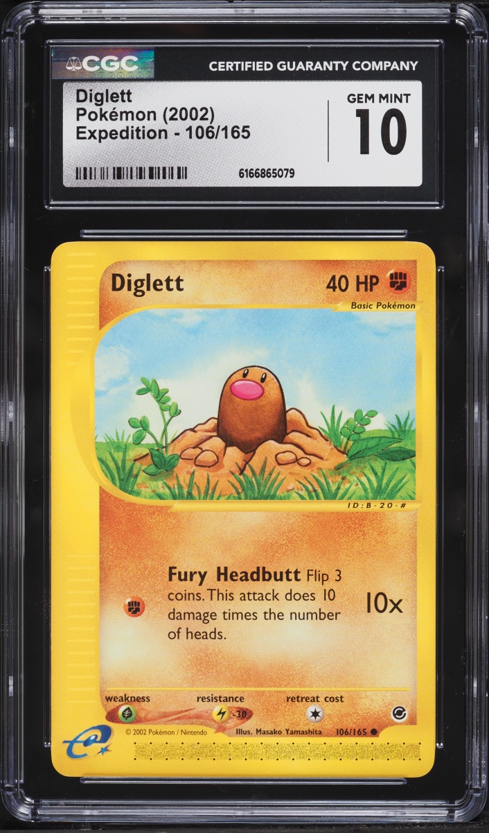 2002 Pokemon Expedition Diglett #106 CGC 10 GEM MINT