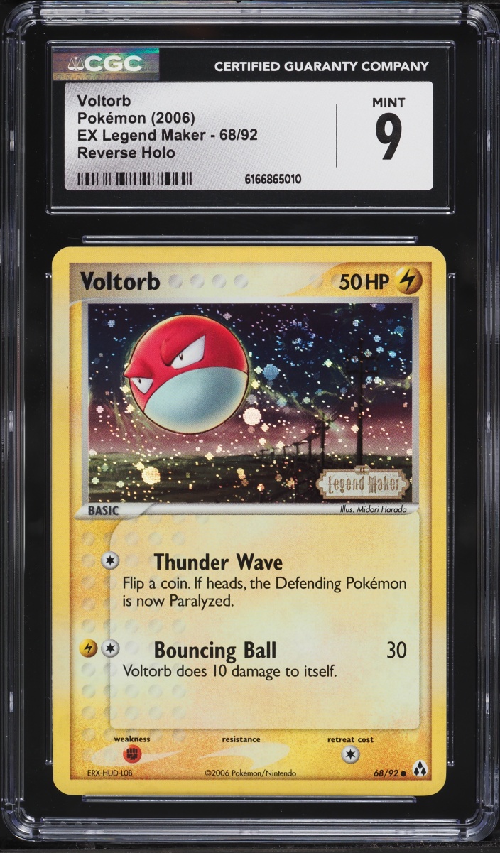 2006 Pokemon EX Legend Maker Reverse Holo Voltorb #68 CGC 9 MINT