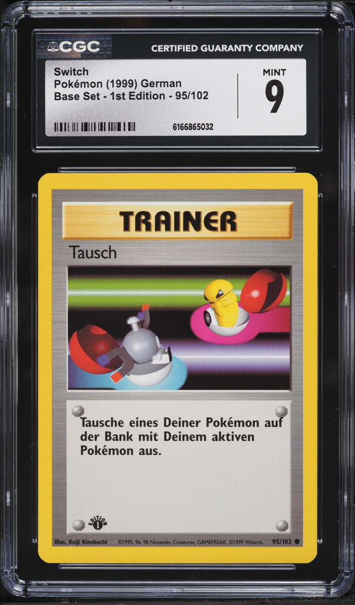 1999 Pokemon German Base Set 1st Edition Switch #95 CGC 9 MINT