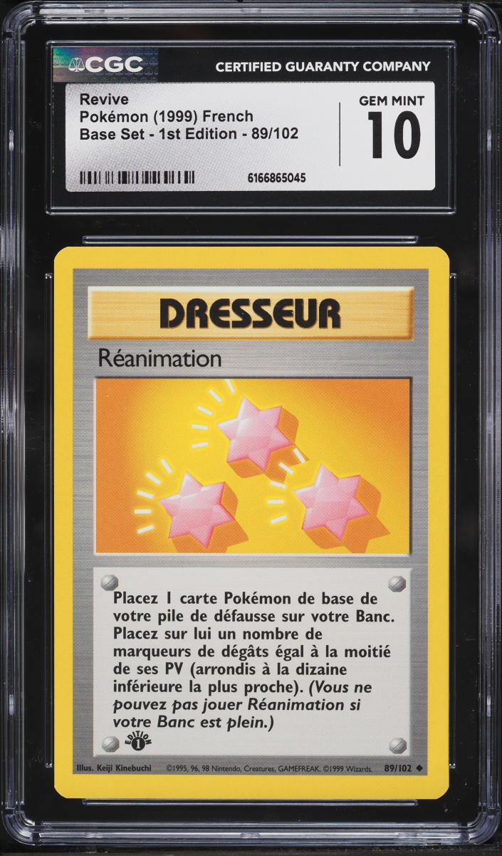 1999 Pokemon French Base Set 1st Edition Revive #89 CGC 10 GEM MINT