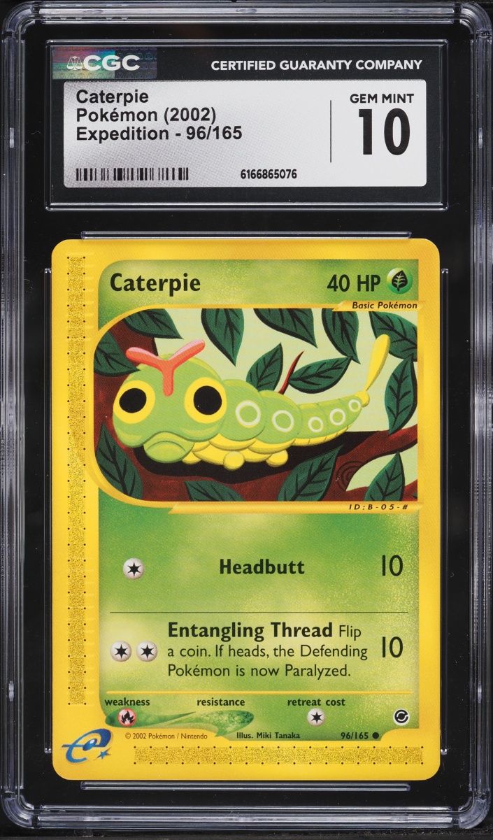 2002 Pokemon Expedition Base Set Caterpie #96 CGC 10 GEM MINT