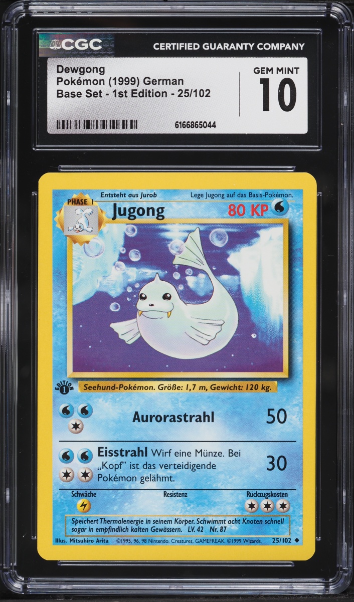 1999 Pokemon German Base Set 1st Edition Dewgong #25 CGC 10 GEM MINT