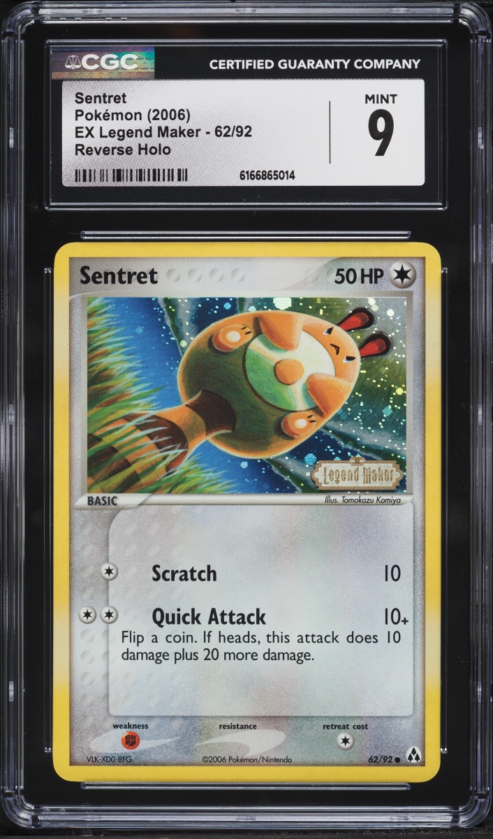 2006 Pokemon EX Legend Maker Reverse Holo Sentret #62 CGC 9 MINT