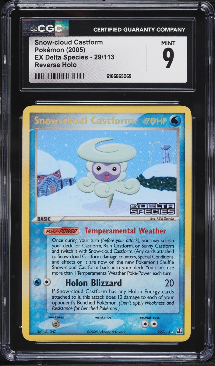 2005 Pokemon EX Delta Species Reverse Holo Snow-Cloud Castform #29 CGC 9 MINT