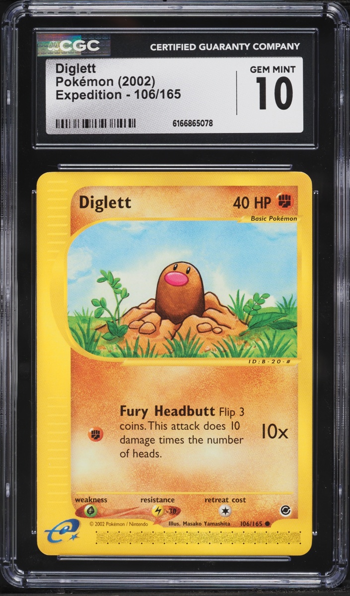 2002 Pokemon Expedition Base Set Diglett #106 CGC 10 GEM MINT