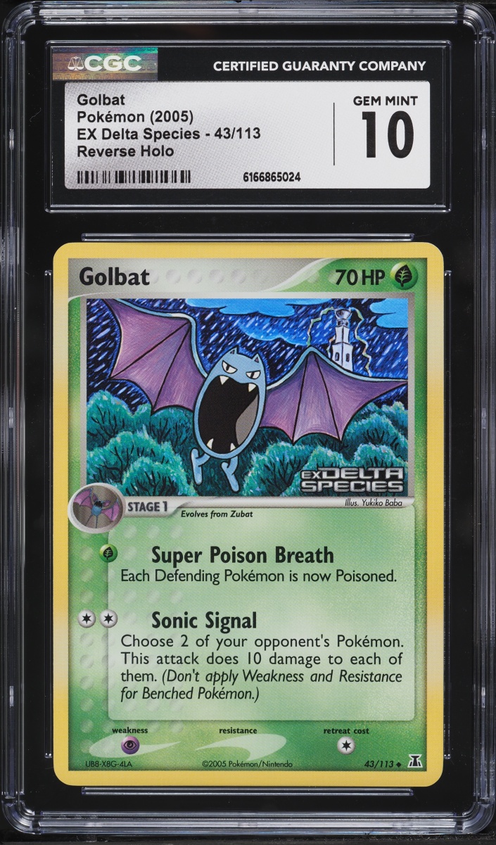 2005 Pokemon EX Delta Species Reverse Holo Golbat #43 CGC 10 GEM MINT