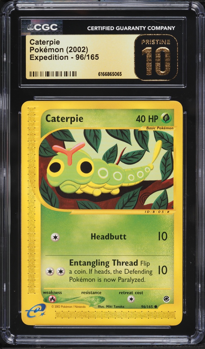 2002 Pokemon Expedition Base Set Caterpie #96 CGC 10 PRISTINE