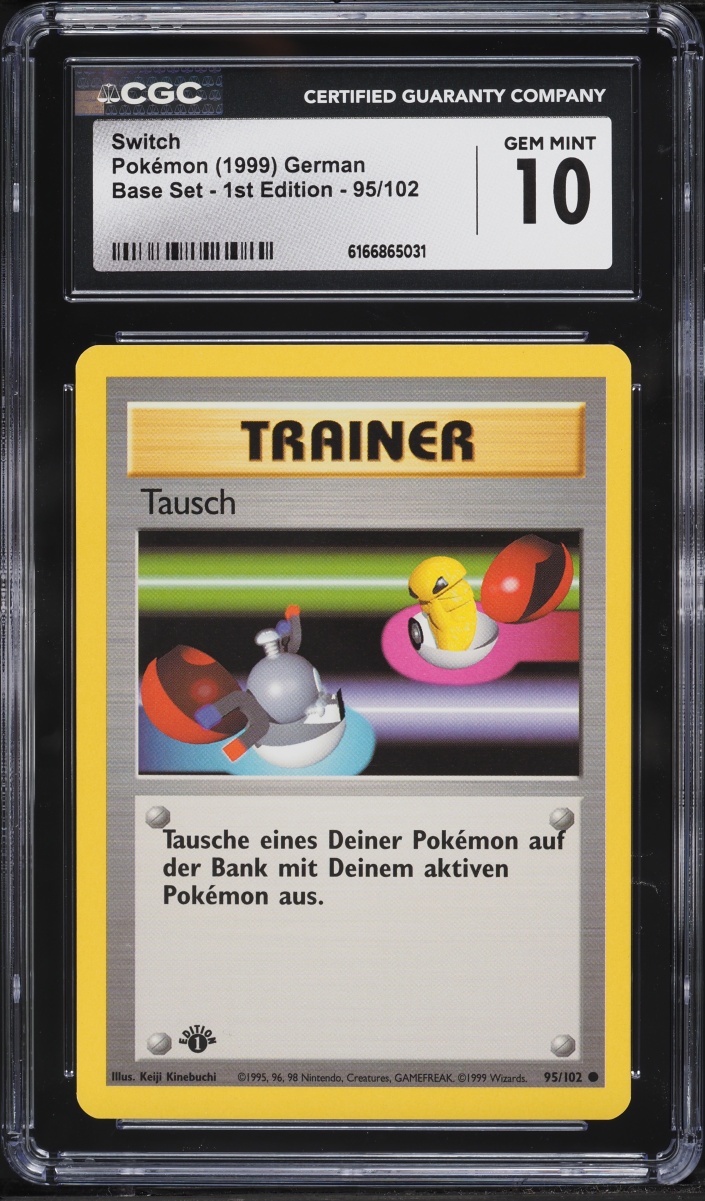 1999 Pokemon German Base Set 1st Edition Switch #95 CGC 10 GEM MINT