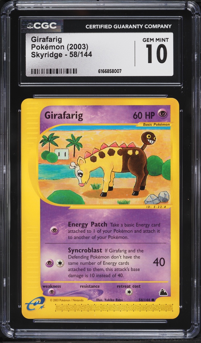 2003 Pokemon Skyridge Girafarig #58 CGC 10 GEM MINT