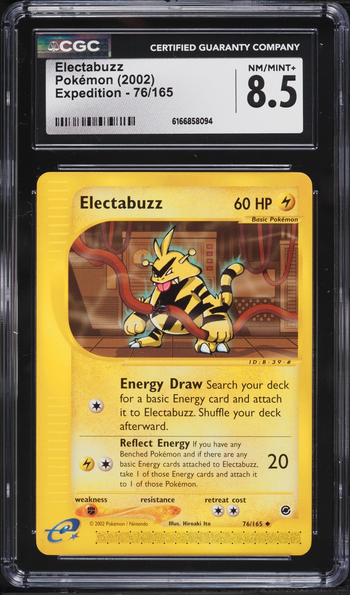 2002 Pokemon Expedition Base Set Electabuzz #76 CGC 8.5 NM-MT+