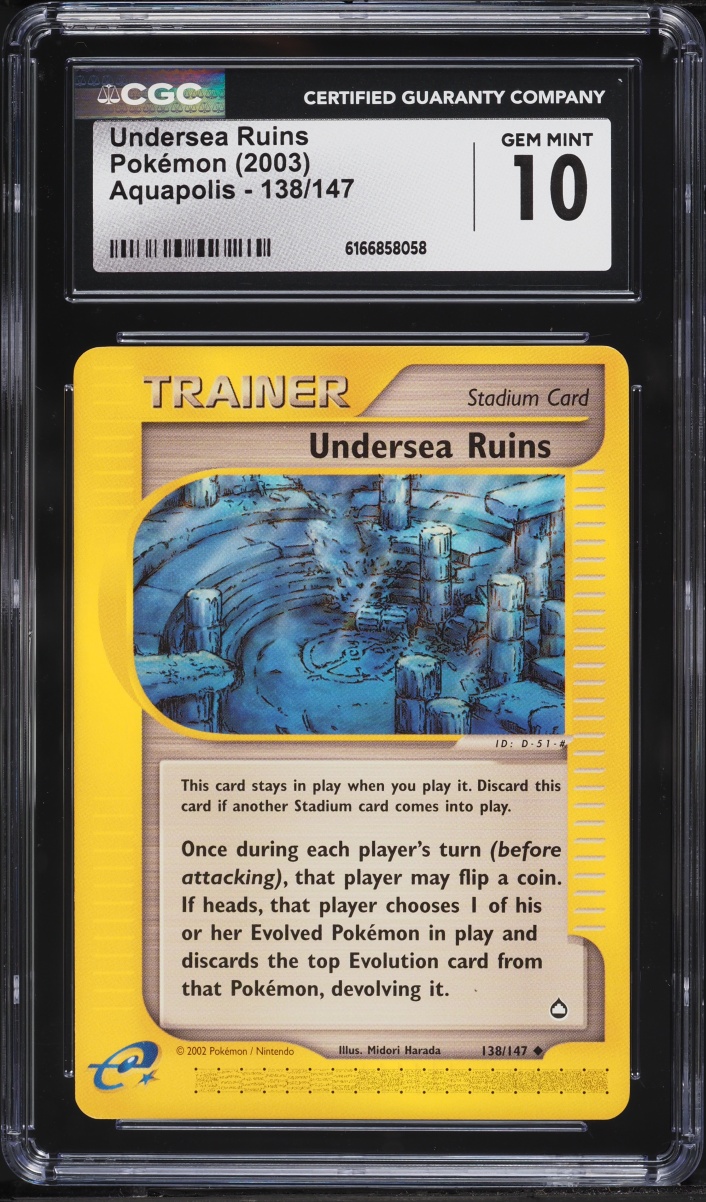 2003 Pokemon Aquapolis Undersea Ruins #138 CGC 10 GEM MINT