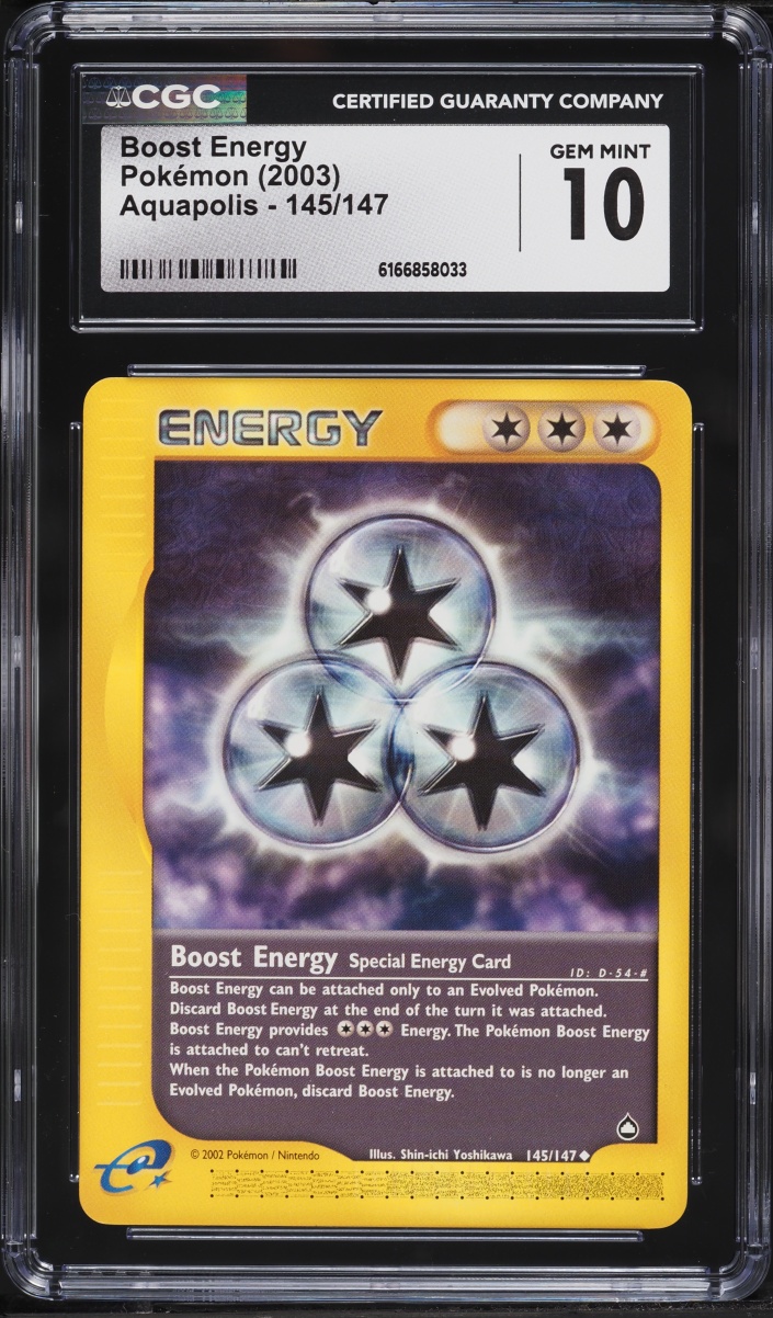 2003 Pokemon Aquapolis Boost Energy #145 CGC 10 GEM MINT