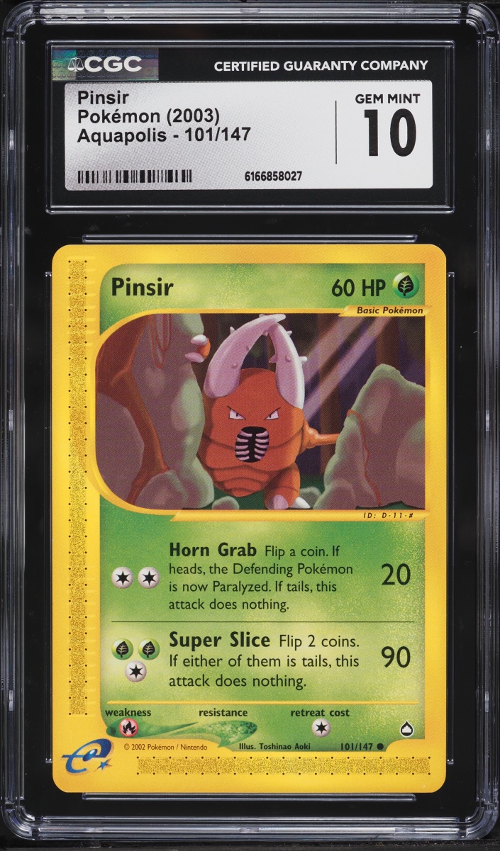 2003 Pokemon Aquapolis Pinsir #101 CGC 10 GEM MINT