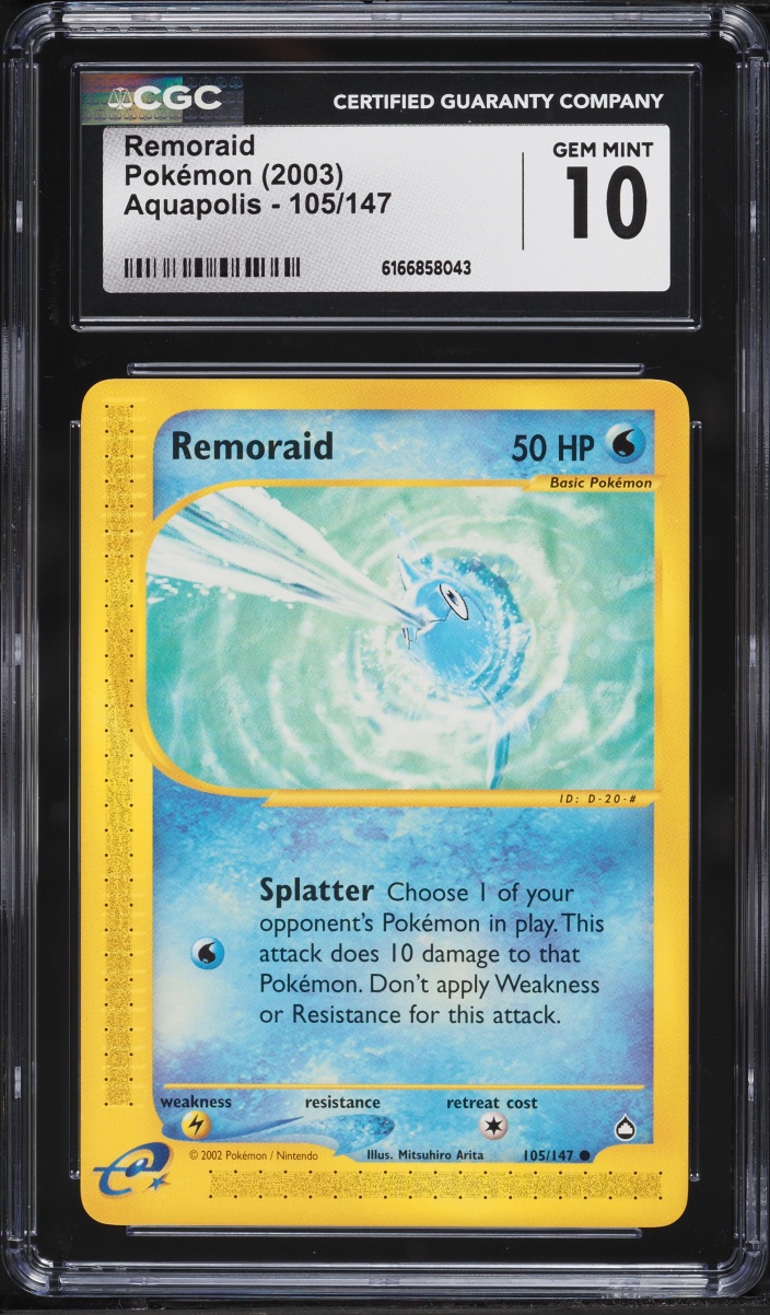 2003 Pokemon Aquapolis Remoraid #105 CGC 10 GEM MINT