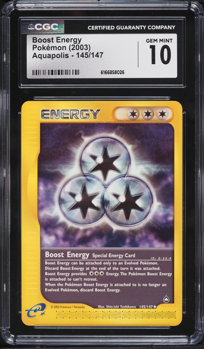 2003 Pokemon Aquapolis Boost Energy #145 CGC 10 GEM MINT