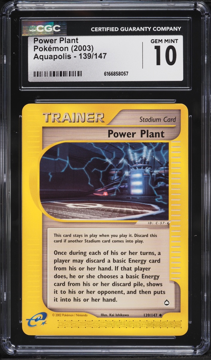 2003 Pokemon Aquapolis Power Plant #139 CGC 10 GEM MINT