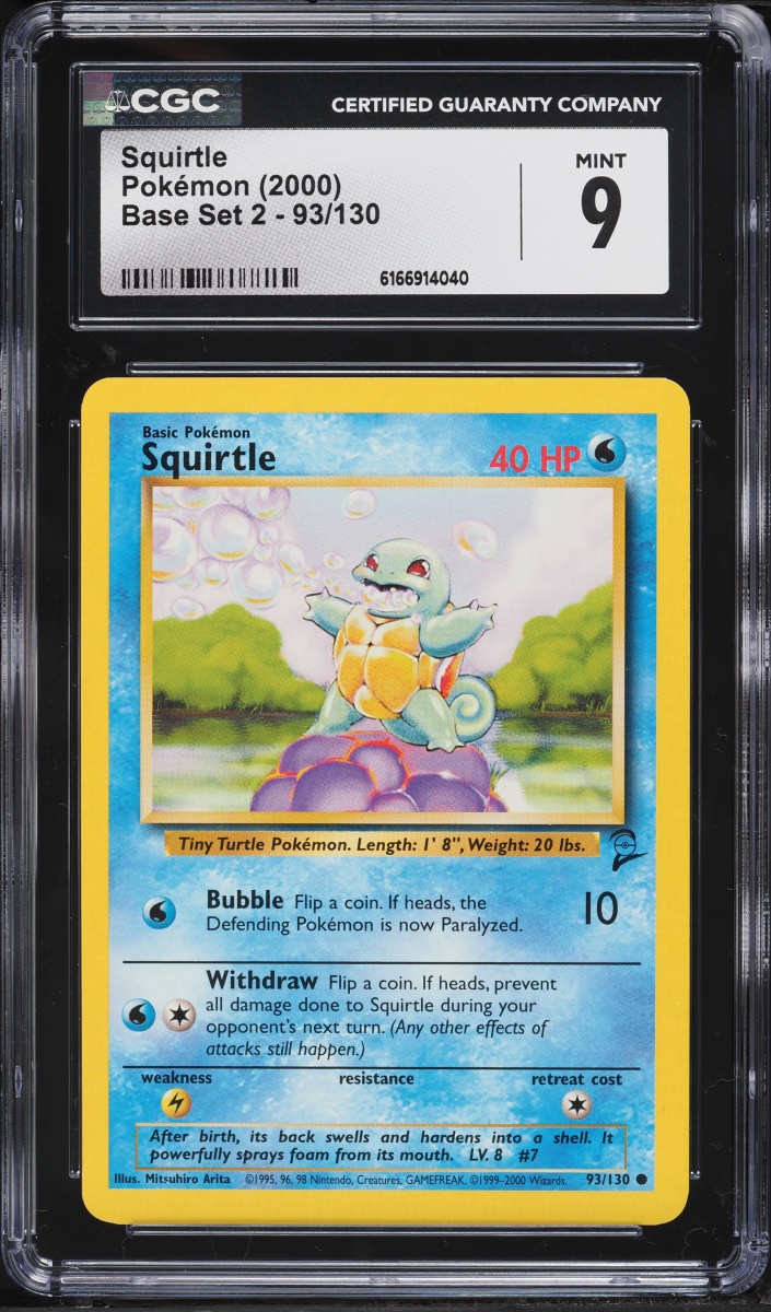 2000 Pokemon Base Set 2 Squirtle #93 CGC 9 MINT