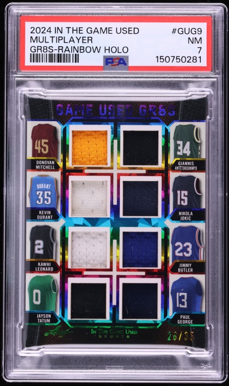 2024 Leaf In The Game Used Gr8s Rainbow Holo Multiplayer PATCH /35 #GUG-9 PSA 7 NRMT