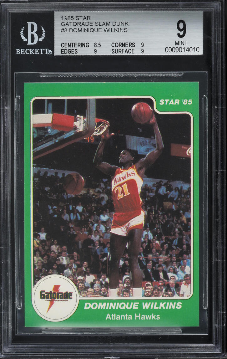 1985 Star Gatorade Slam Dunk Dominique Wilkins ROOKIE #8 BGS 9 MINT