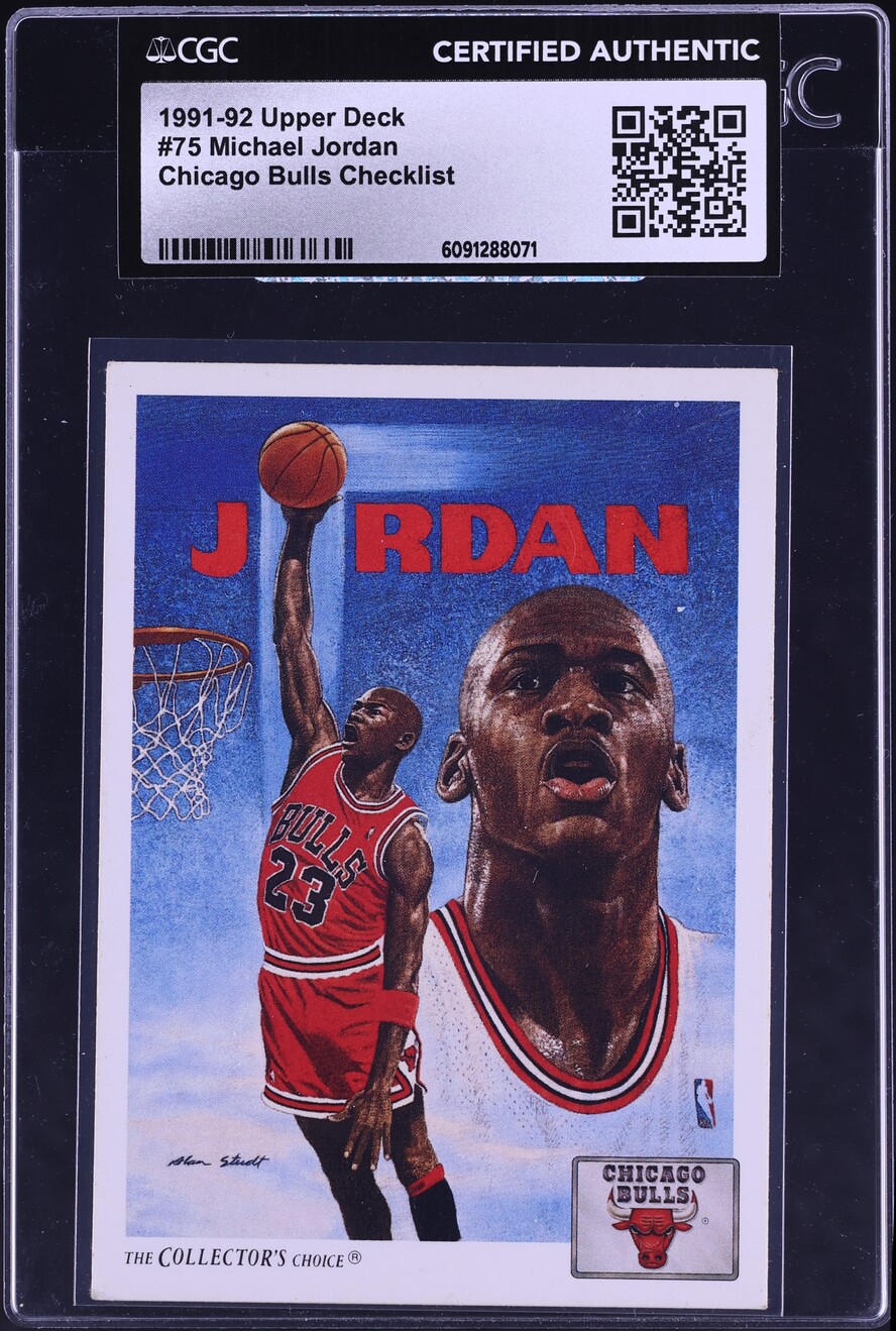 1991 Upper Deck Chicago Bulls Checklist Michael Jordan #75 CGC AUTH