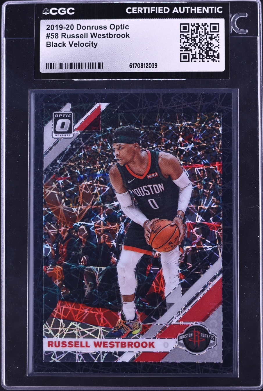 2019 Donruss Optic Black Velocity Russell Westbrook /39 #58 CGC AUTH