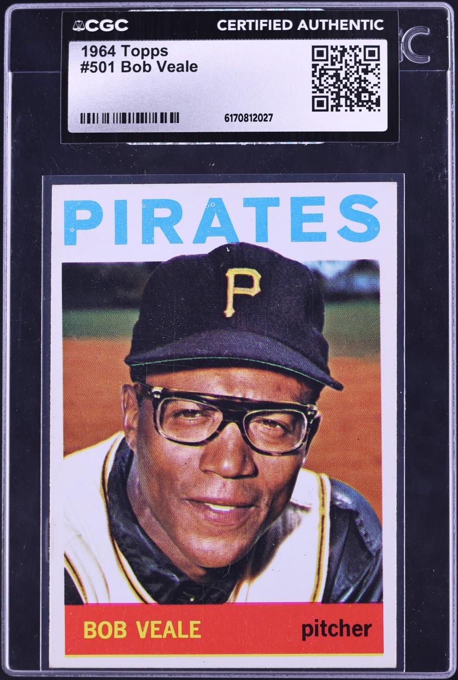 1964 Topps Bob Veale #501 CGC AUTH