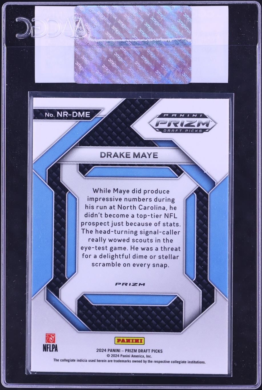 2024 Panini Prizm Draft Picks New Recruits Red Ice Drake Maye ROOKIE #NR-DME CGC AUTH
