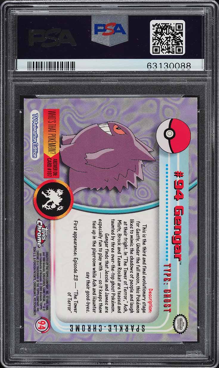 2000 Topps Chrome Pokemon Series 2 Sparkle Gengar #94 PSA 10 GEM MINT