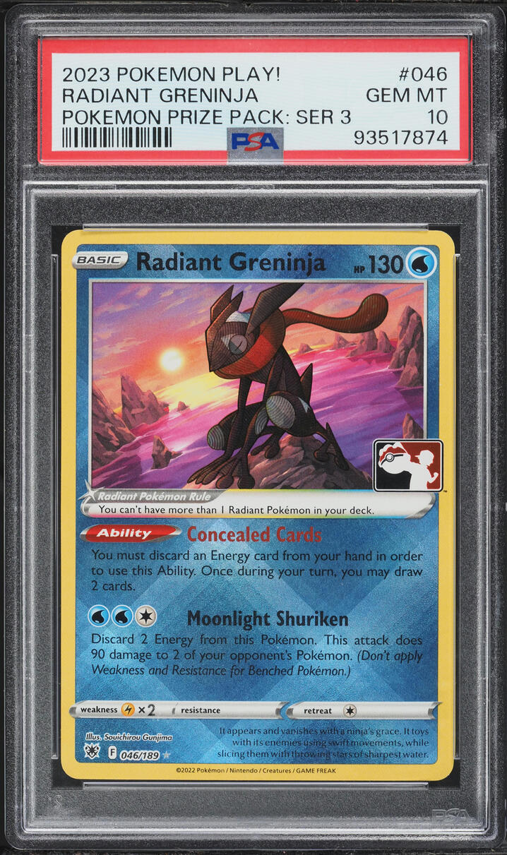 2023 Pokemon SV Play! PM Prize Pack: Series 3 Radiant Greninja #46 PSA 10 GEM MINT