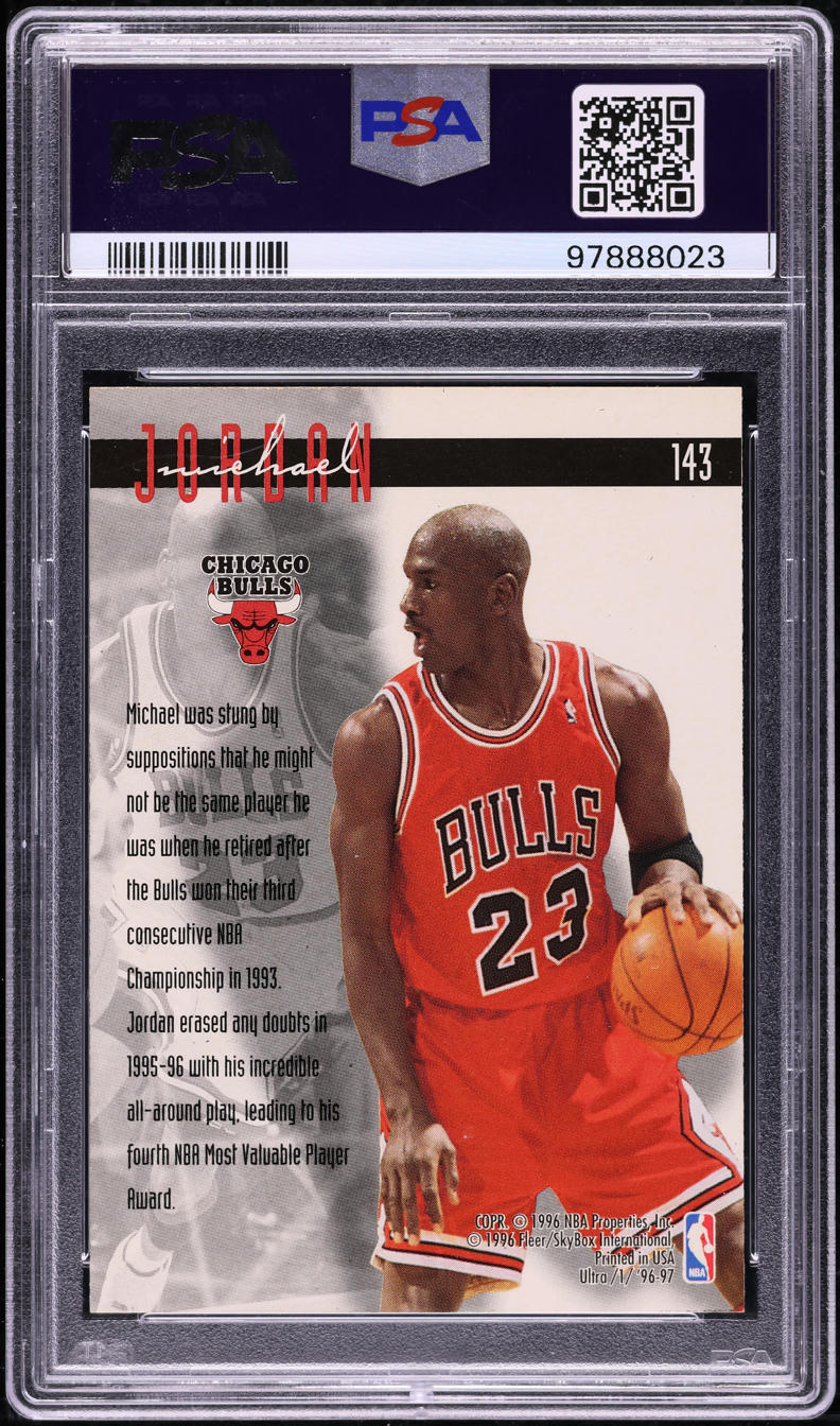 1996 Ultra Gold Medallion Michael Jordan #143 PSA 10 GEM MINT