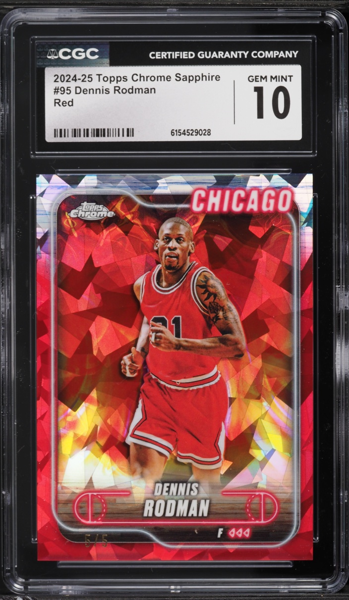 2024 Topps Chrome Sapphire Red Dennis Rodman #95 CGC 10 GEM MINT