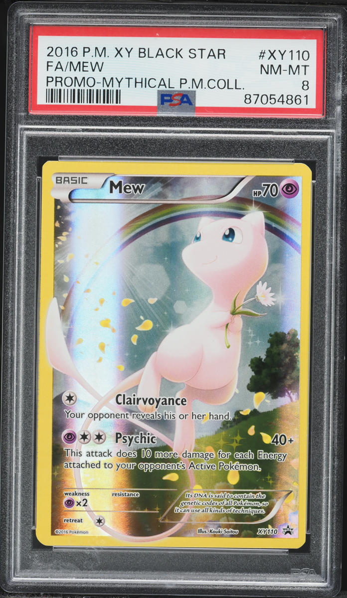 2016 Pokemon XY Promo Mythical Collection Full Art Mew #XY110 PSA 8 NM-MT