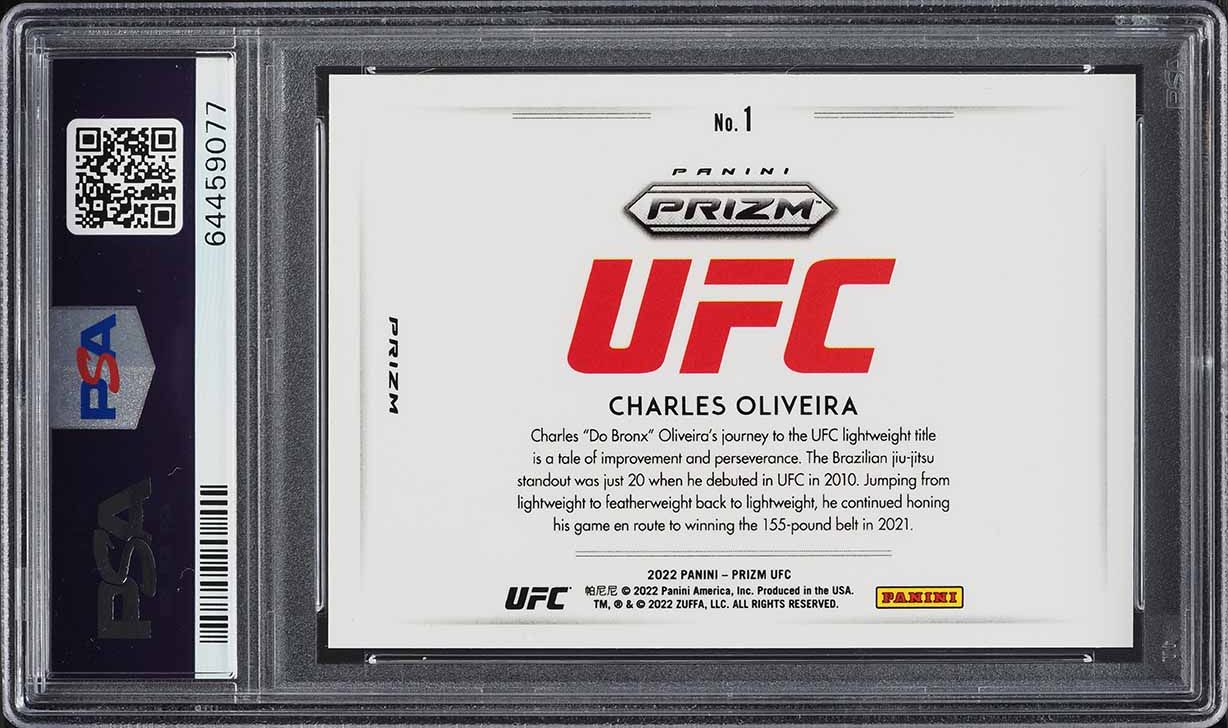 2022 Panini Prizm UFC Color Blast Charles Oliveira #1 PSA 10 GEM MINT