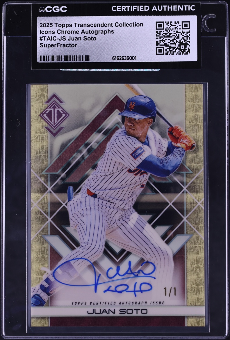 2025 Topps Transcendent Collection Icons Chrome Superfractor Juan Soto AUTO 1/1 CGC AUTH - Photo 1