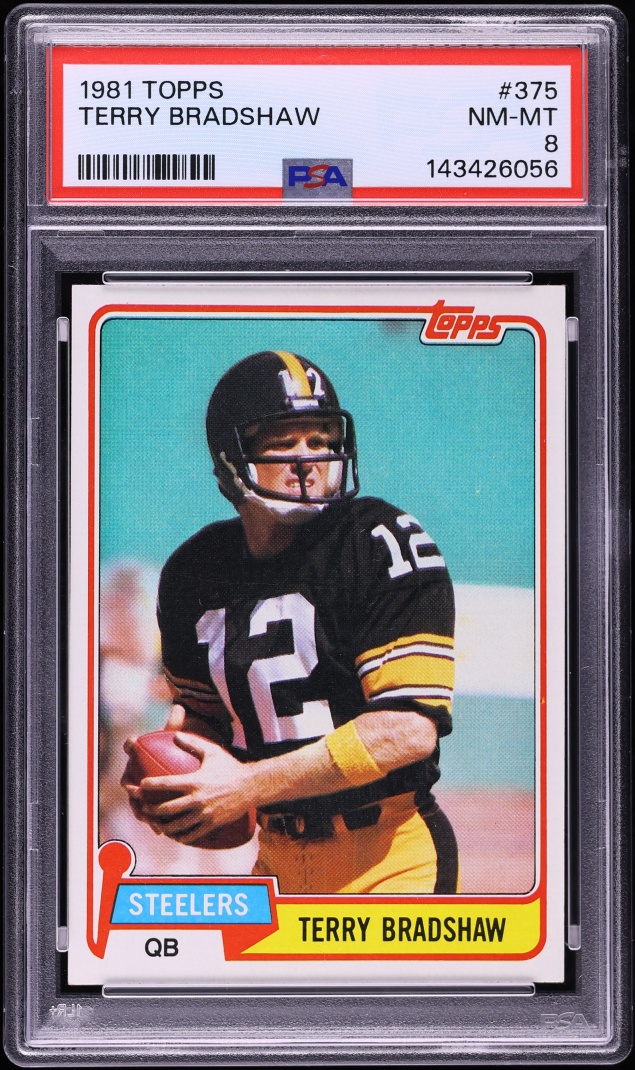 1981 Topps Football Terry Bradshaw #375 PSA 8 NM-MT