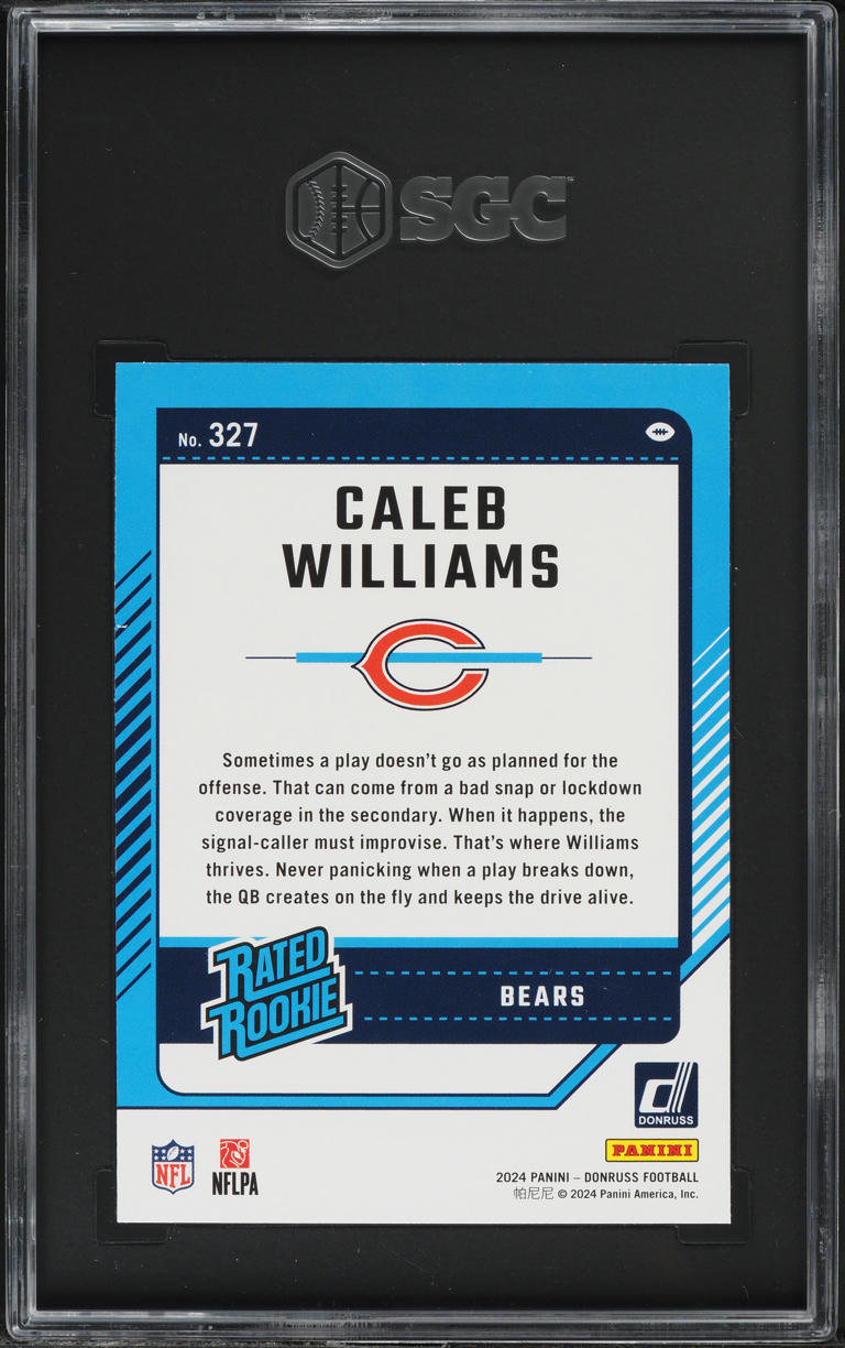 2024 Donruss Football Caleb Williams ROOKIE #327 SGC 9.5 MINT+