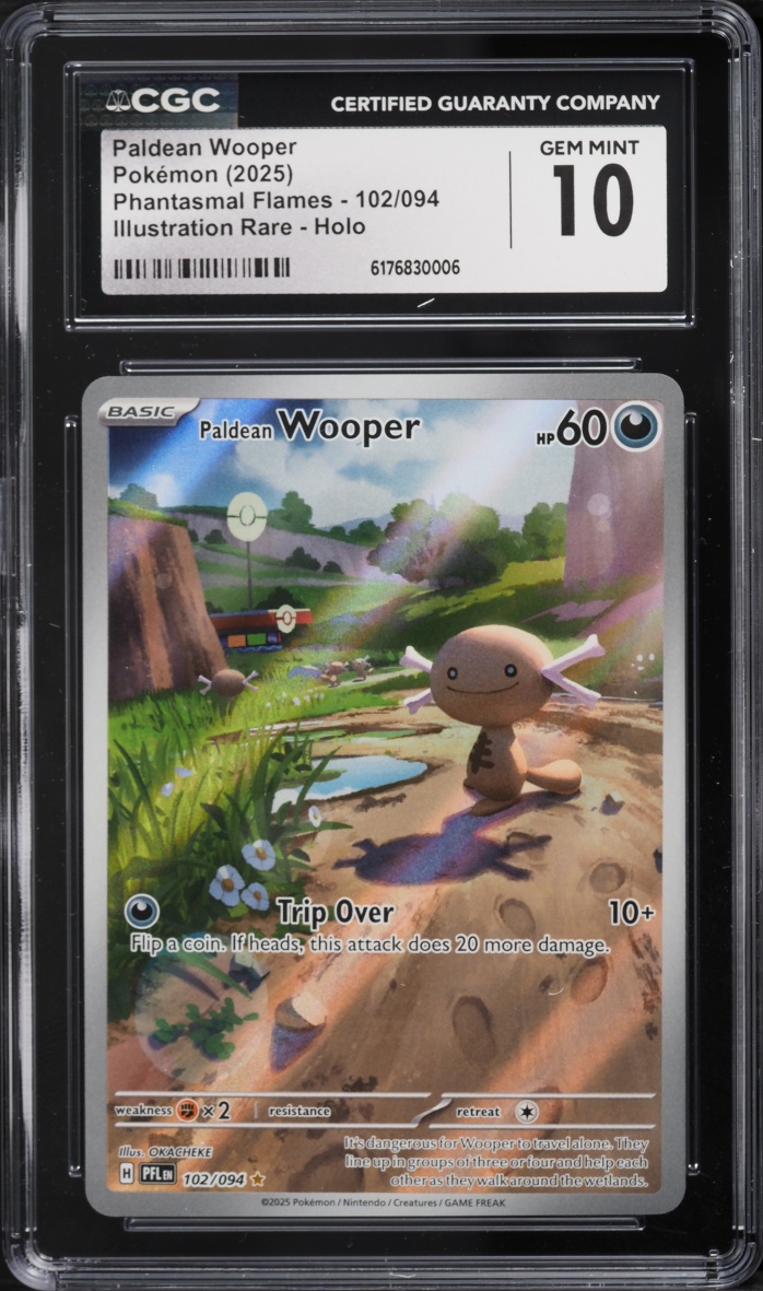 2025 Pokemon Mega Evolution Phantasmal Flames IR Paldean Wooper #102 CGC 10 GEM MINT
