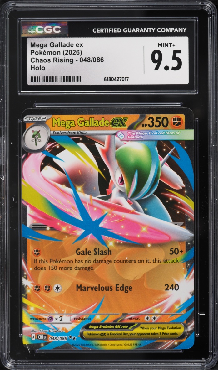 2026 Pokemon Mega Evolution Chaos Rising Holo Mega Gallade EX #48 CGC 9.5 MINT+